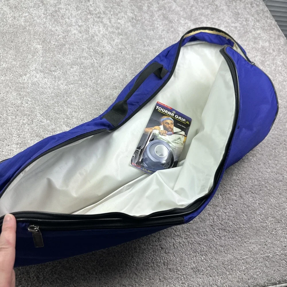 Vtg 90s Prince Double Tennis‎ Racket Bag Case Pocket Blue Purple